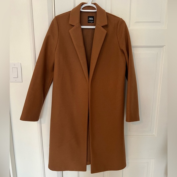 Zara Jackets & Blazers - ZARA Camel / Cognac Long Coat – Minimalist Chic